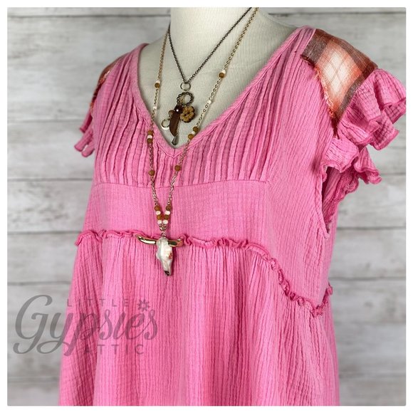 POL Baby Doll Grunge Double Gauze Mini Dress - Picture 6 of 14